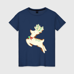 Имбирный пряник олень – Женская футболка хлопок с принтом купить со скидкой в -20%