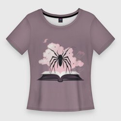 Паук и раскрытая книга – Женская футболка 3D Slim с принтом купить