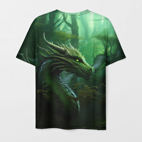 Мужская футболка 3D Зеленый лесной дракон 2024, цвет 3D печать - фото 2