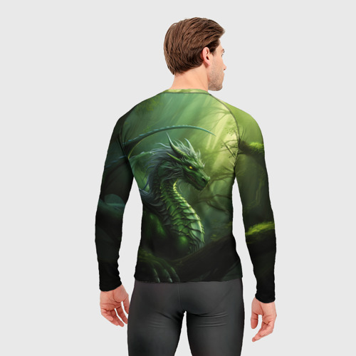 Мужской рашгард 3D Зеленый лесной дракон символ  2024  года, цвет 3D печать - фото 4