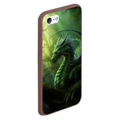 Чехол для iPhone 5/5S матовый Зеленый лесной дракон символ  2024  года - фото 2