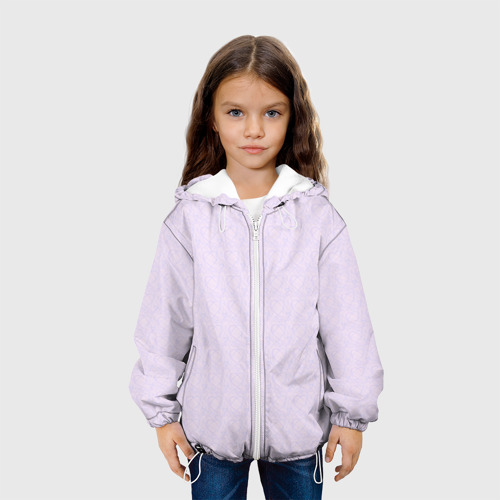Детская куртка 3D Бледный паттерн контуров сердец, цвет белый - фото 4