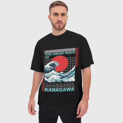 Мужская футболка oversize 3D Волна канагава - фото 2