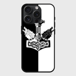 Чехол силиконовый для Apple iPhone 15 Pro матовый Волки и молот Тора