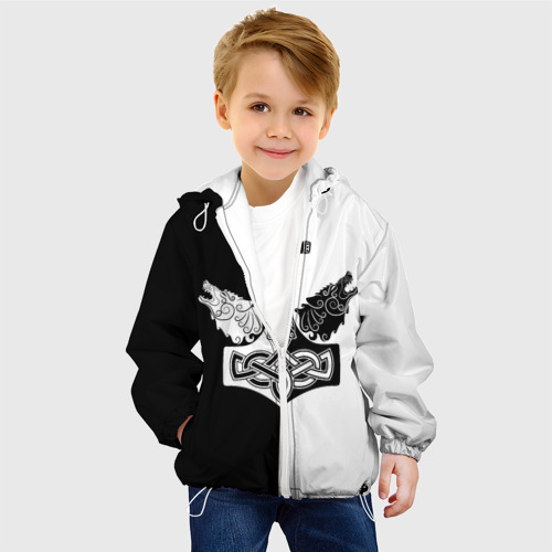 Детская куртка 3D Волки и молот Тора, цвет белый - фото 3