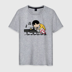 Мужская футболка хлопок Фредди Меркьюри за роялем