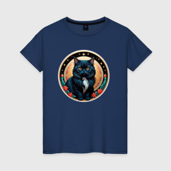 Персидский котик ждет Новый Год – Женская футболка хлопок с принтом купить со скидкой в -20%