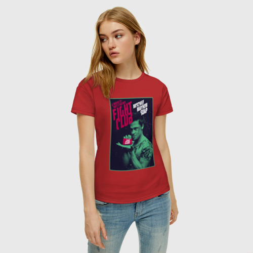 Женская футболка хлопок с принтом Мыло Тайлера Дёрдена, фото на моделе #1