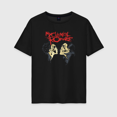 Женская футболка хлопок Oversize My Chemical Romance english, цвет черный