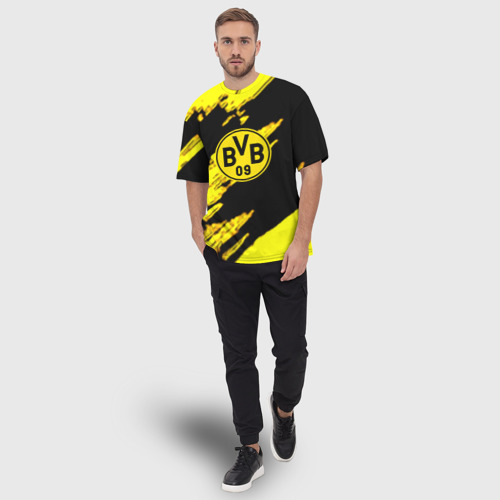 Мужская футболка oversize 3D Боруссия Дортмунд желтый спорт, цвет 3D печать - фото 5
