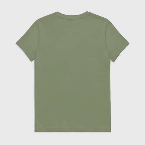 Женская футболка хлопок с принтом Милый кабанчик, вид сзади #1