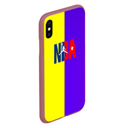 Чехол для iPhone XS Max матовый NBA sport полосы - фото 2