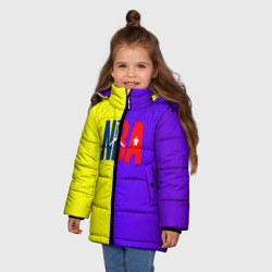 Зимняя куртка для девочек 3D NBA sport полосы - фото 2