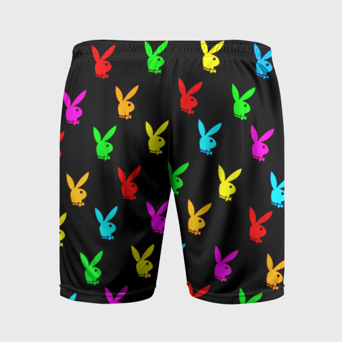 Мужские шорты спортивные Playboy pattern неон, цвет 3D печать - фото 2