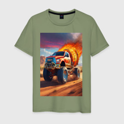 Горящая машина – Мужская футболка хлопок с принтом купить со скидкой в -20%