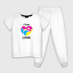 Детская пижама хлопок i love cmyk