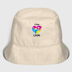 Детская панама хлопок i love cmyk