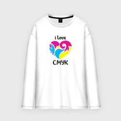 Мужской лонгслив oversize хлопок i love cmyk