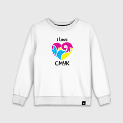 Детский свитшот хлопок i love cmyk