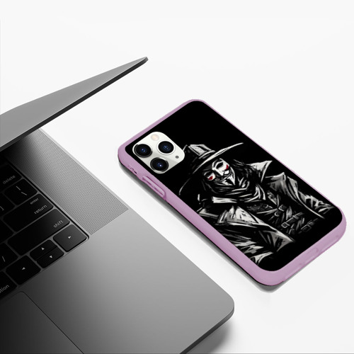 Чехол для iPhone 11 Pro Max матовый с принтом Гай фокс на чёрном фоне, фото #5