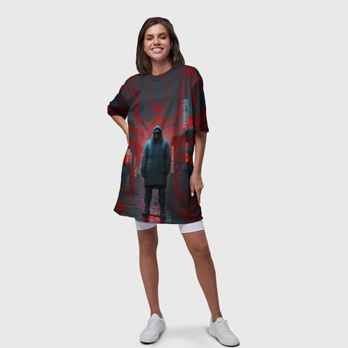 Платье-футболка 3D Преследователь из подворотни , цвет 3D печать - фото 5