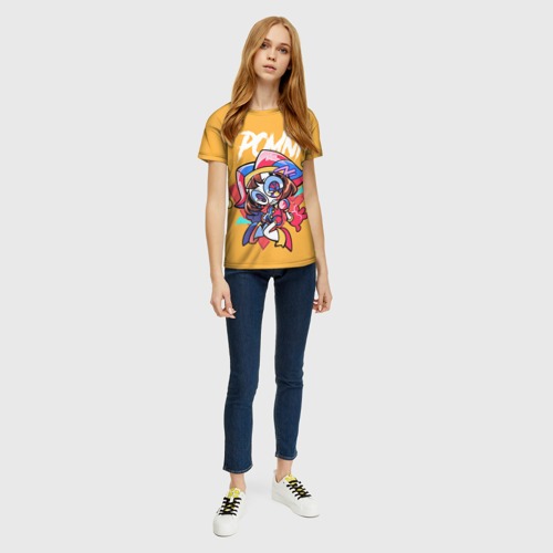 Женская футболка 3D с принтом Помни удивительный цифровой цирк, вид сбоку #3