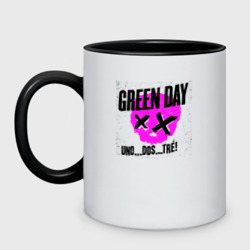 Кружка двухцветная Green Day uno dos tre