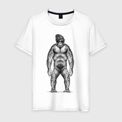 Шимпанзе модник – Мужская футболка хлопок с принтом купить со скидкой в -20%
