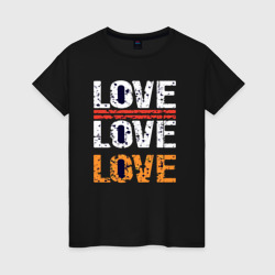 Женская футболка хлопок Любовь  любовь любовь