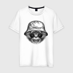 Шимпанзе в панаме – Мужская футболка хлопок с принтом купить со скидкой в -20%