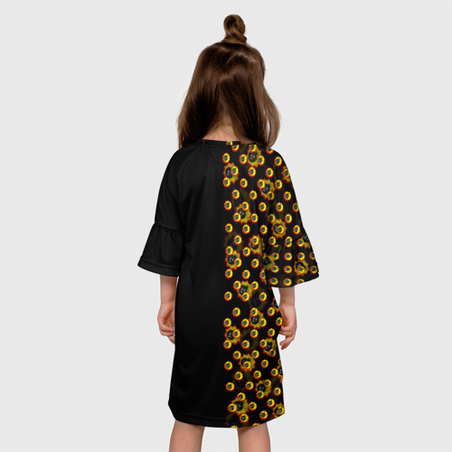 Детское платье 3D с принтом Serious Sam pattern game, вид сзади #2