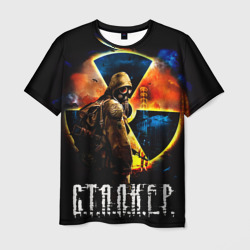 Мужская футболка 3D Сталкер - энергоблок ЧАЭС