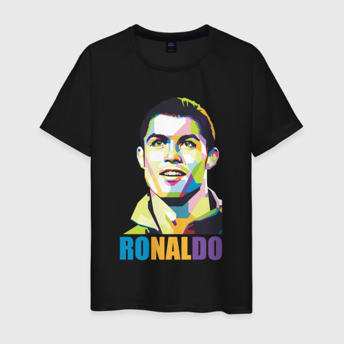Мужская футболка хлопок Smiling Ronaldo, цвет черный