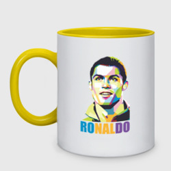 Кружка двухцветная Smiling Ronaldo