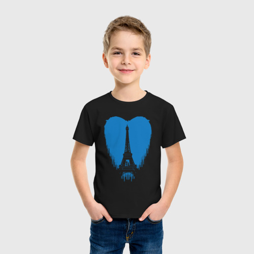 Детская футболка хлопок с принтом Blue Paris, фото на моделе #1