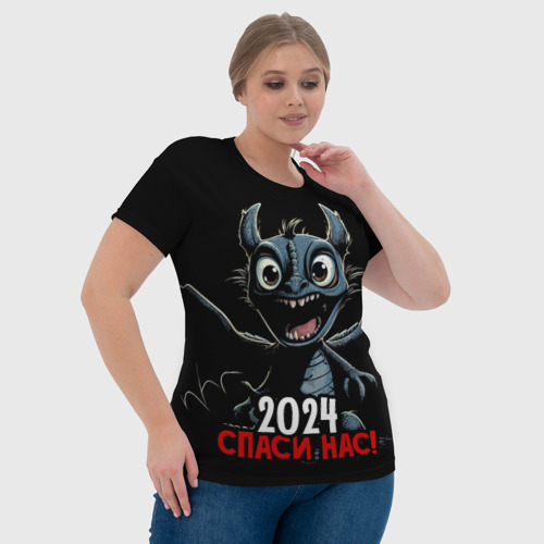 Женская футболка 3D с принтом 2024  спаси нас, фото #4