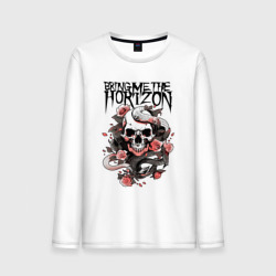 Мужской лонгслив хлопок Bring Me the Horizon - A skull with roses