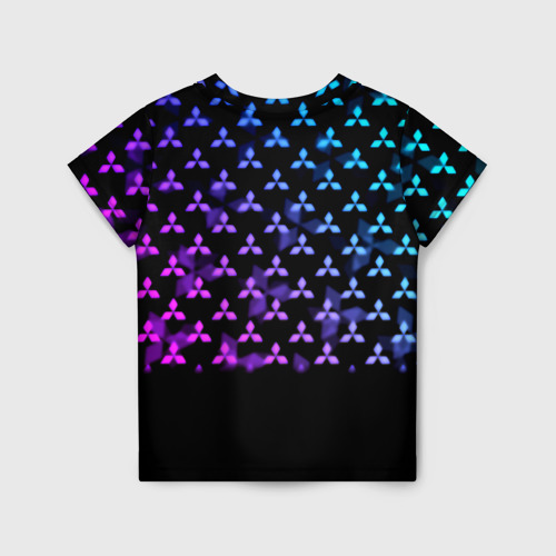 Детская футболка 3D Митсубиси неоновый градиент значки, цвет 3D печать - фото 2