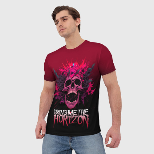 Мужская футболка 3D Bring Me the Horizon - rock band, цвет 3D печать - фото 3