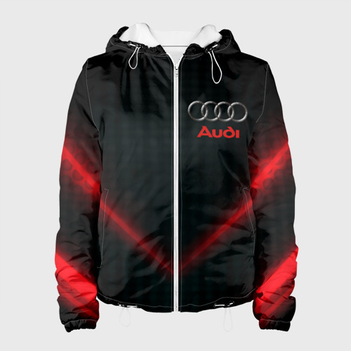 Женская куртка 3D Audi stripes neon, цвет белый