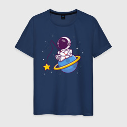 Мужская футболка хлопок Рыбалка на Сатурне