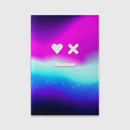 Обложка для паспорта матовая кожа Love death robots neon gradient serial, цвет синий