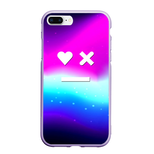 Чехол для iPhone 7Plus/8 Plus матовый с принтом Love death robots neon gradient serial, вид спереди #2