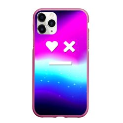 Чехол для iPhone 11 Pro Max матовый Love death robots neon gradient serial
