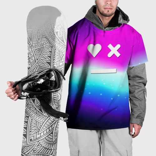 Накидка на куртку 3D Love death robots neon gradient serial, цвет 3D печать