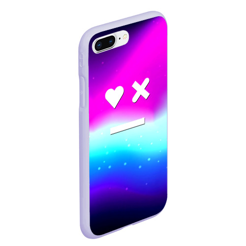 Чехол для iPhone 7Plus/8 Plus матовый с принтом Love death robots neon gradient serial, вид сбоку #3