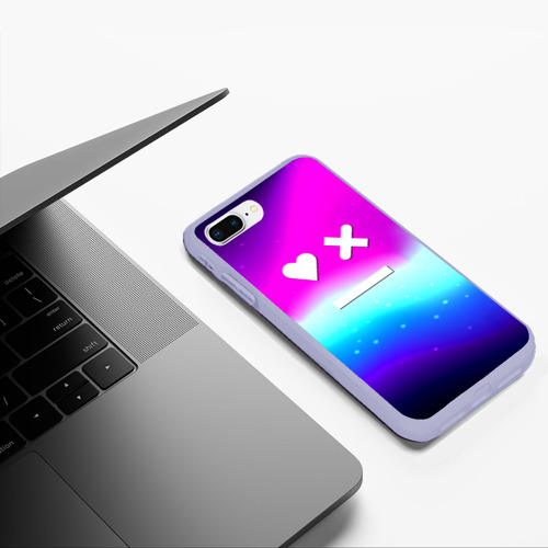 Чехол для iPhone 7Plus/8 Plus матовый с принтом Love death robots neon gradient serial, фото #5