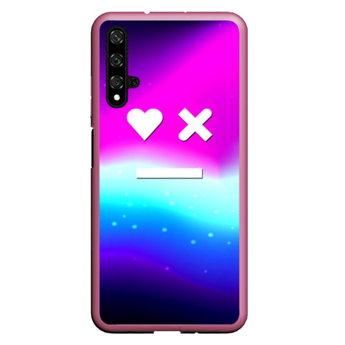 Чехол для Honor 20 Love death robots neon gradient serial, цвет малиновый