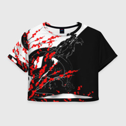Женская футболка Crop-top 3D Tokyo Dragon