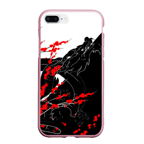 Чехол для iPhone 7Plus/8 Plus матовый Tokyo Dragon, цвет розовый